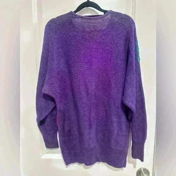 Purple sequined vintage sweater Victoria Jones 1990 Medium - Picture 3 of 3